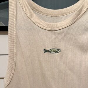 Fish Embroidered Tank Top